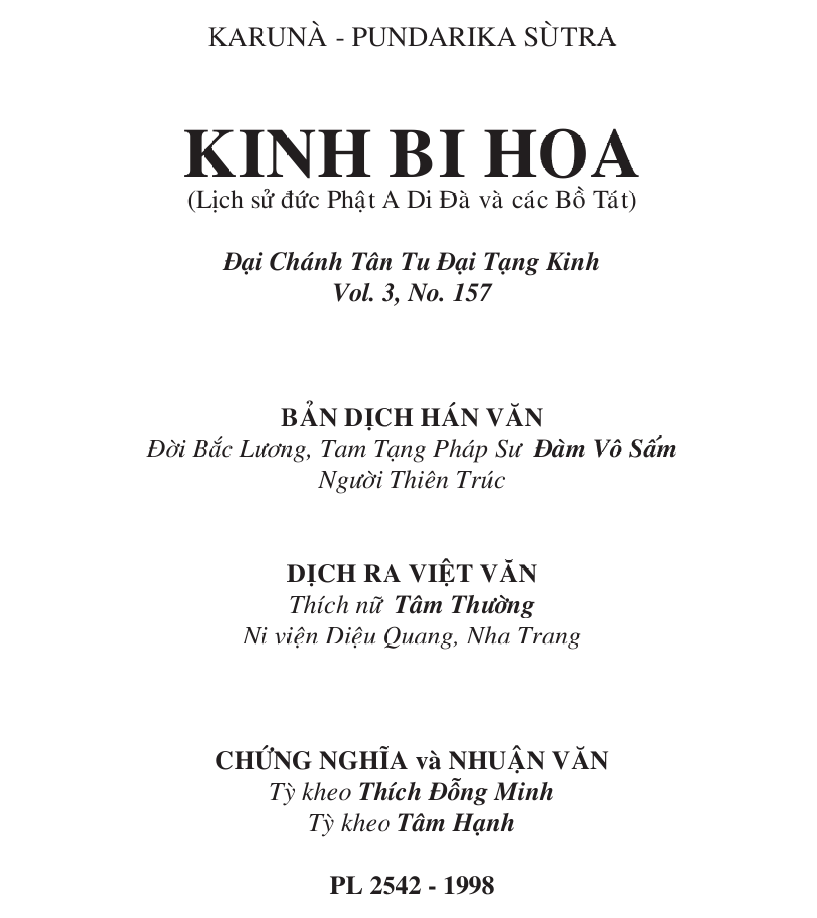 Kinh Bi Hoa – Lịch sử Đức Phật A Di Đà và các vị Bồ tát