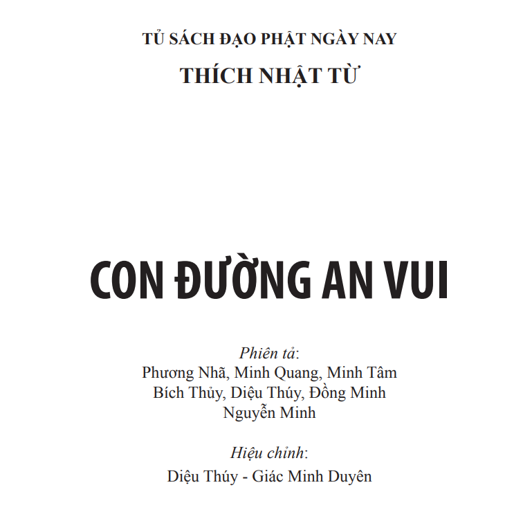 Con đường an vui – Thích Nhật Từ