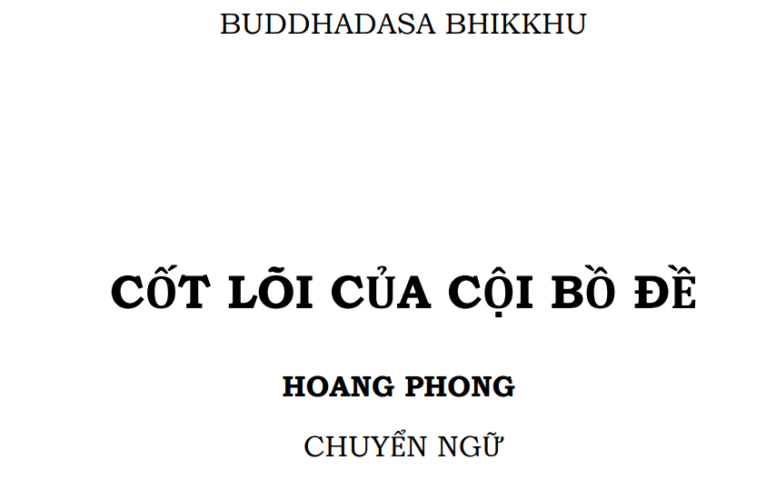 Cốt lõi cội Bồ Đề – Hoàng Phong chuyển ngữ