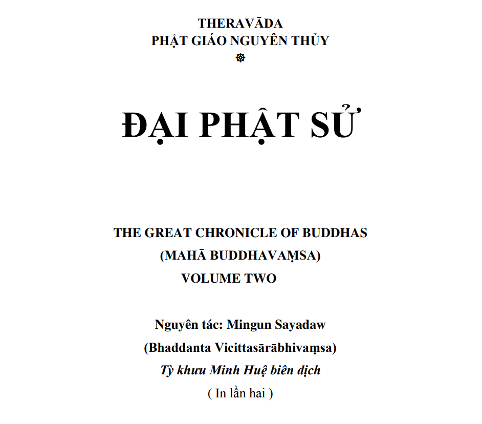 Đại Phật Sử – Tỳ Khưu Minh Huệ biên dịch